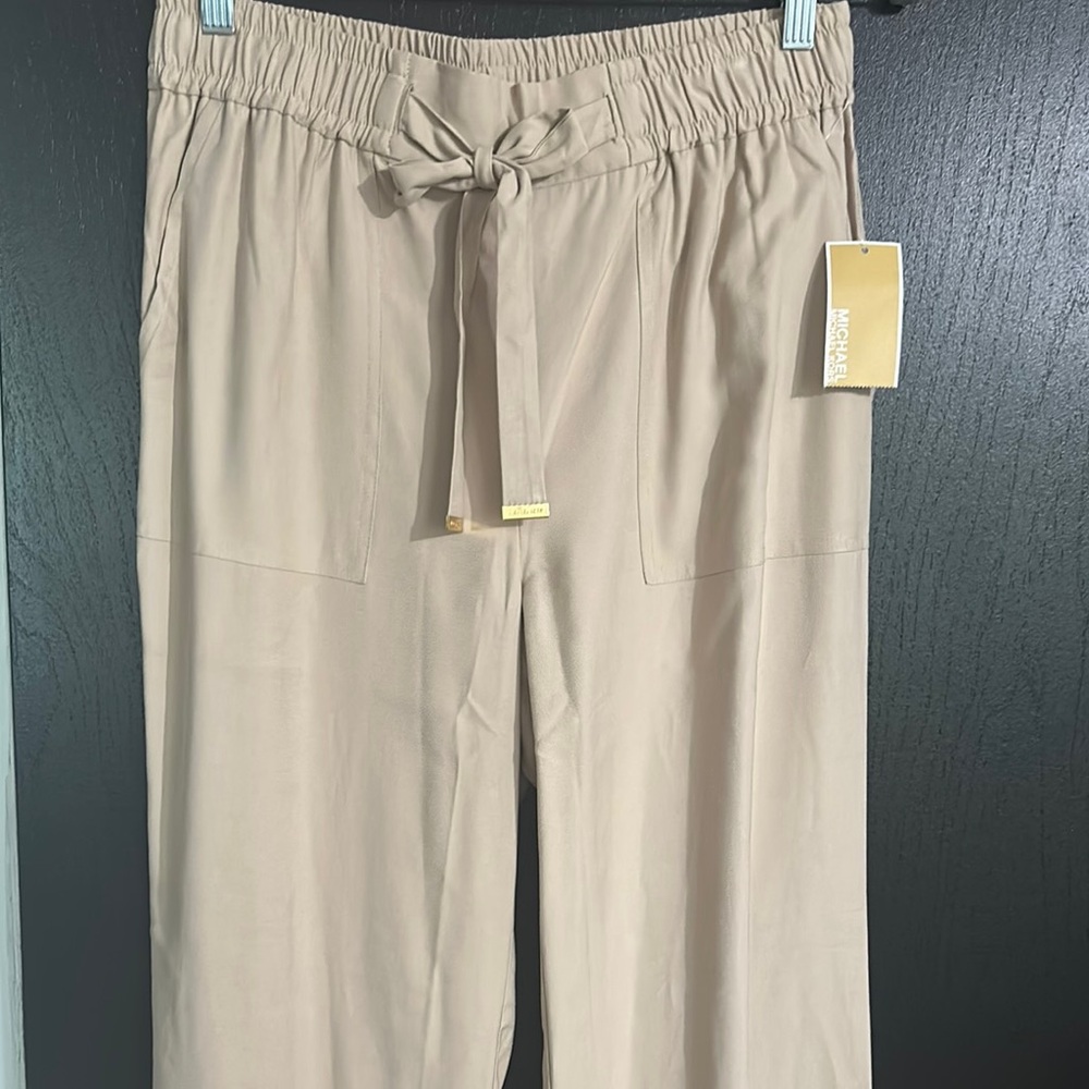 Michael Kors Beige Tie-Waist Pants